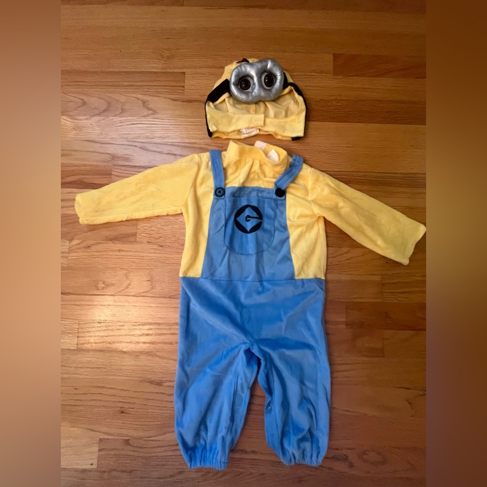 Minion Costume Jumpsuit Despicable Me Toddler Size 12-24M complete outfit